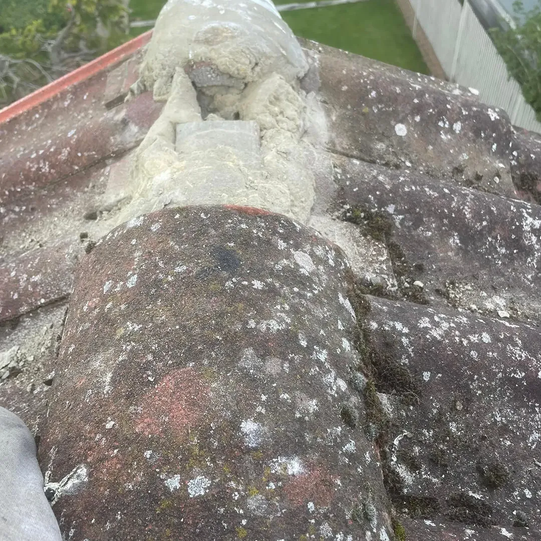 Broken roof tile